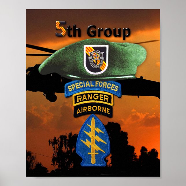 5th Special Forces Group SFG SF Veterans LRRP Poster (Front)