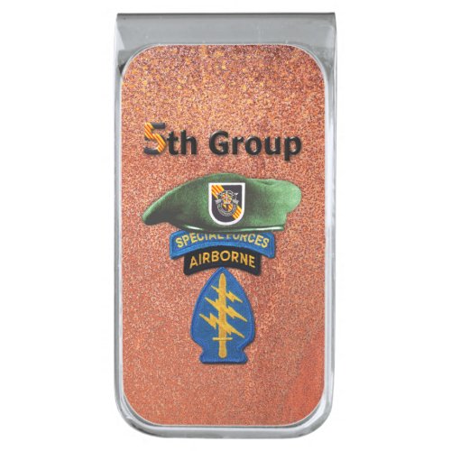 5th Special Forces Group SFG SF Veterans LRRP Silver Finish Money Clip