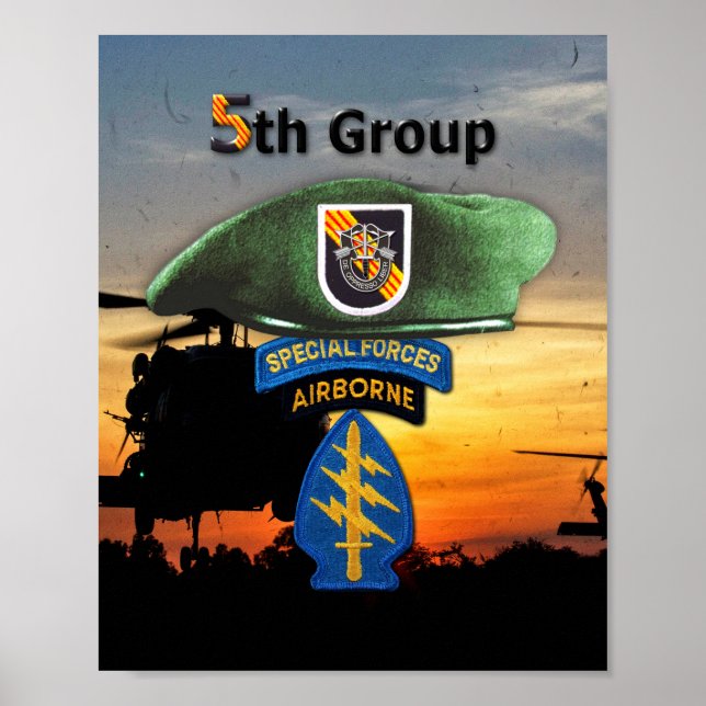 5th Special Forces Group SFGA SFG Veterans Vets Poster (Front)