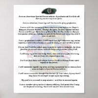 5th special forces group veterans vets creed print