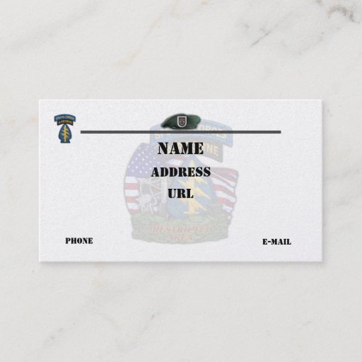 Customizable 5th special forces patch flash business Card