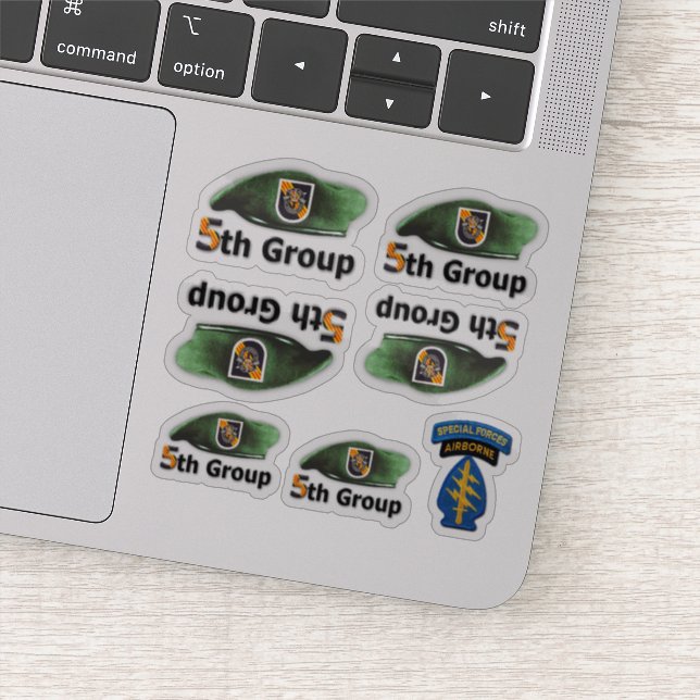 5th Special Forces SFGA SFG Green Berets Contour Sticker (Detail)