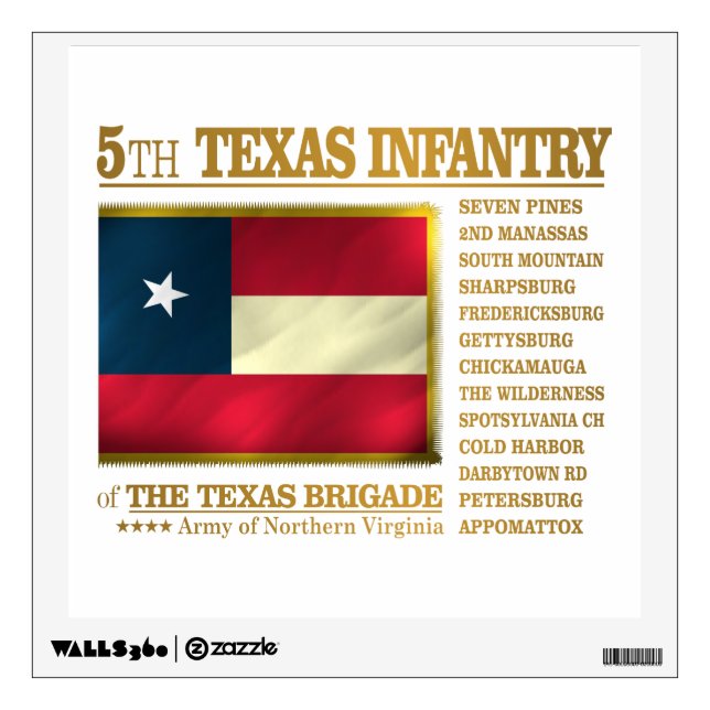 5th Texas Infantry (BA2) Wall Decal (Front)