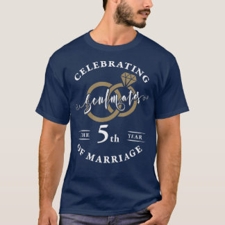 5th Wedding Anniversary 5 years of Marriage T-Shirt