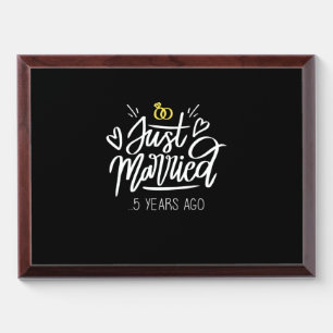 5th Wedding Anniversary Award Plaque