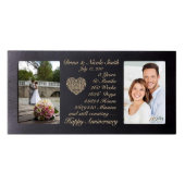 5th Wedding Anniversary Black Double Photo Frame (Front)