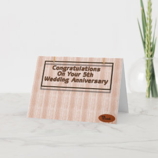 5th Wedding Anniversary Card