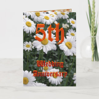 5th wedding anniversary card - Daisy