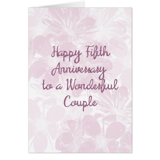 5th Wedding Anniversary Card Lavender Flowers | Zazzle.com
