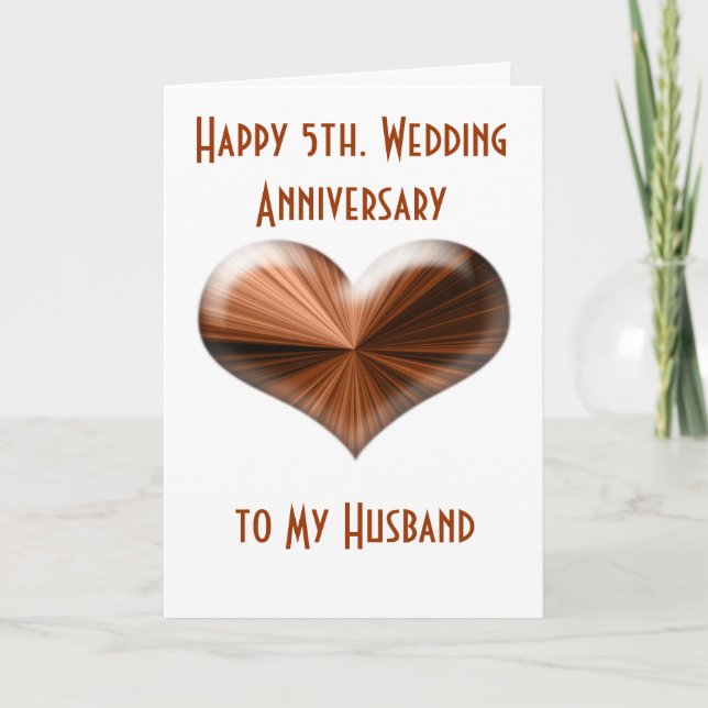 5th. Wedding Anniversary Card to Husband and Wife (Front)