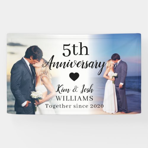 5th Wedding Anniversary Custom 2 Photo Collage