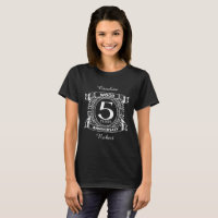 5th wedding anniversary distressed crest