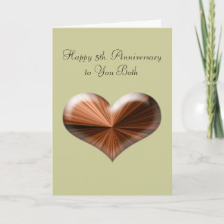 5th. Wedding Anniversary Greeting Card with verse