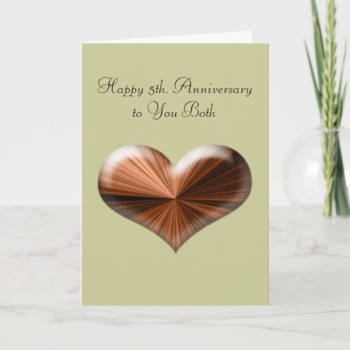 5th Wedding Anniversary Greeting Card with verse