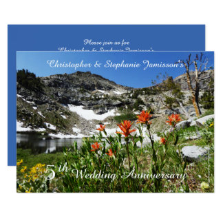 5th Wedding Anniversary Invitation, Wildflowers Invitation