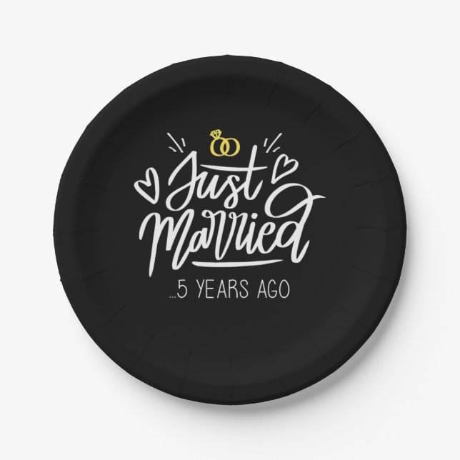 5th Wedding Anniversary Paper Plates (Front)