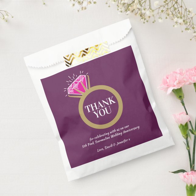 5th wedding anniversary pink tourmaline favor bag (Sealed)