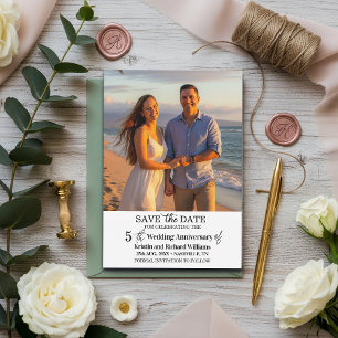 5th Wedding Anniversary Save the Date Photo Note Card