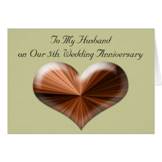 5th Wedding Anniversary to My Husband Card