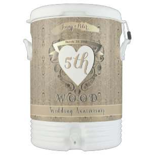 5th Wedding Anniversary "Wood" Beverage Cooler