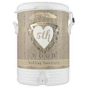 5th Wedding Anniversary "Wood"     Beverage Cooler