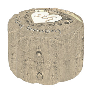 5th Wedding Anniversary "Wood" Pouf
