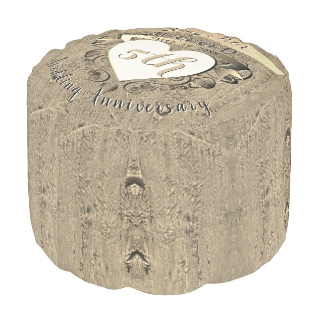 5th Wedding Anniversary "Wood"     Pouf (Angled Back)