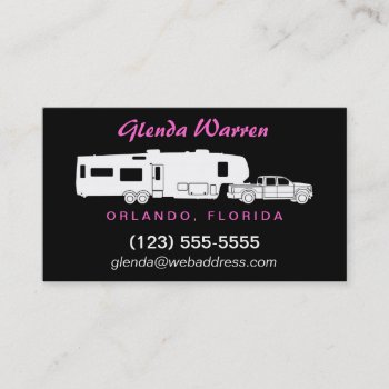 5th Wheel Rv Silhouette Calling Card by rv_lifestyle at Zazzle