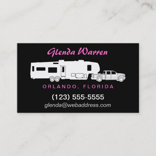 5th Wheel RV Silhouette Calling Card