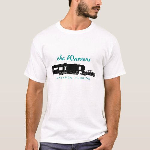 5th Wheel RV Silhouette Graphic T_Shirt