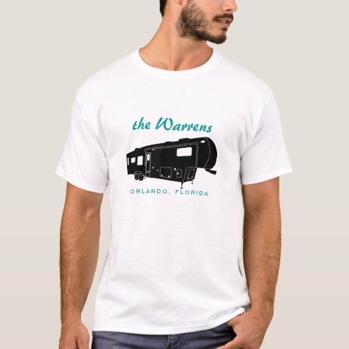 5th Wheel RV Silhouette Graphic T_Shirt