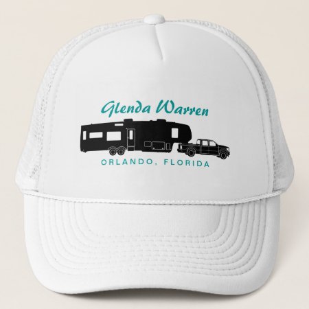 5th Wheel Rv Silhouette Graphic Trucker Hat