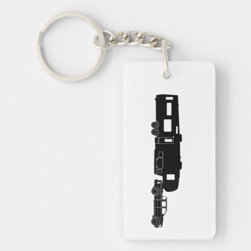 5th Wheel RV Silhouette on Keychain