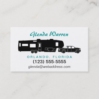 5th Wheel Rv Silhouette Personal Calling Card by rv_lifestyle at Zazzle