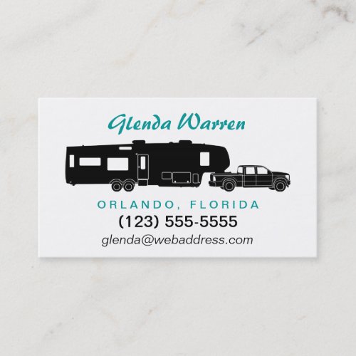 5th Wheel RV Silhouette Personal Calling Card