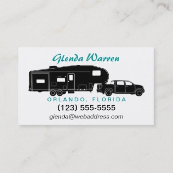 5th Wheel / Toy Hauler Silhouette Calling Card by rv_lifestyle at Zazzle