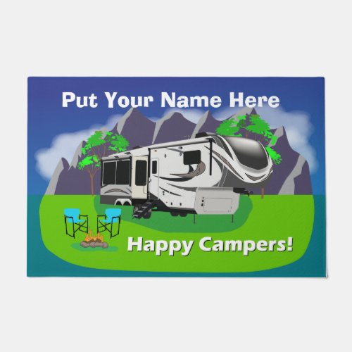 5th Wheel Trailer Doormat Happy Camper Design