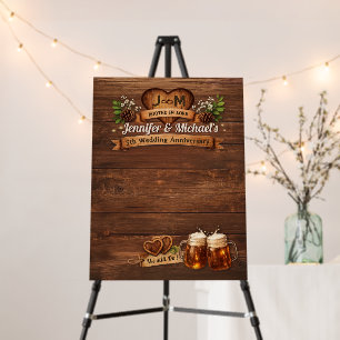 5th Wood Wedding Anniversary Ceremony Guest Book Foam Board