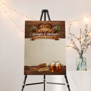 5th Wood Wedding Anniversary Ceremony Guest Book Foam Board
