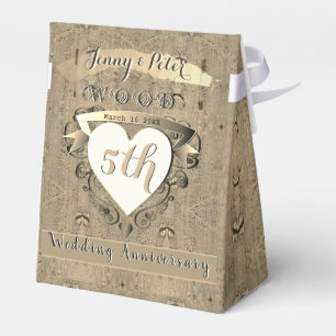 5th Wood Wedding Anniversary Favor Boxes
