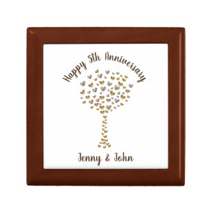 5th wood wedding anniversary gift box