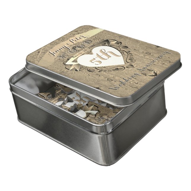 5th Wood Wedding Anniversary  Jigsaw Puzzle (Lid Open)