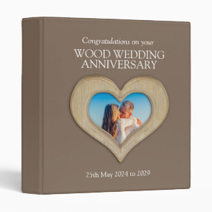 5th wood wedding anniversary photo binder