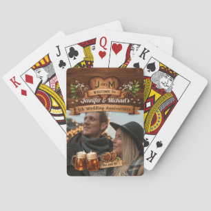 5th Wood Wedding Anniversary Photo Thank you gifts Poker Cards