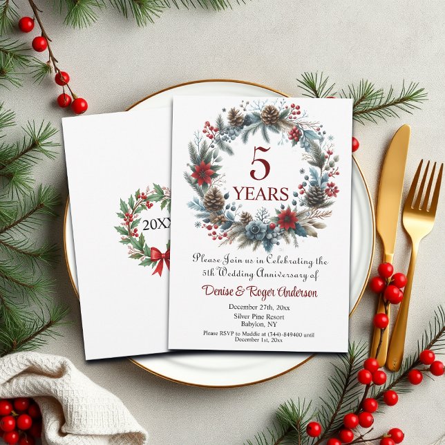 5th Wood Wedding Anniversary Winter Invitation (Creator Uploaded)