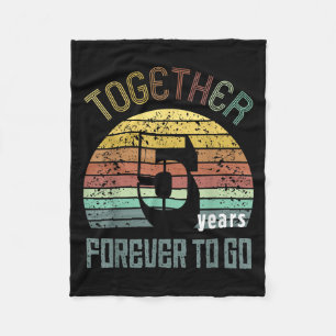 5th Years Wedding Anniversary For Couple Matching Fleece Blanket