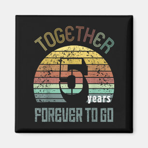 5th Years Wedding Anniversary For Couple Matching Magnet