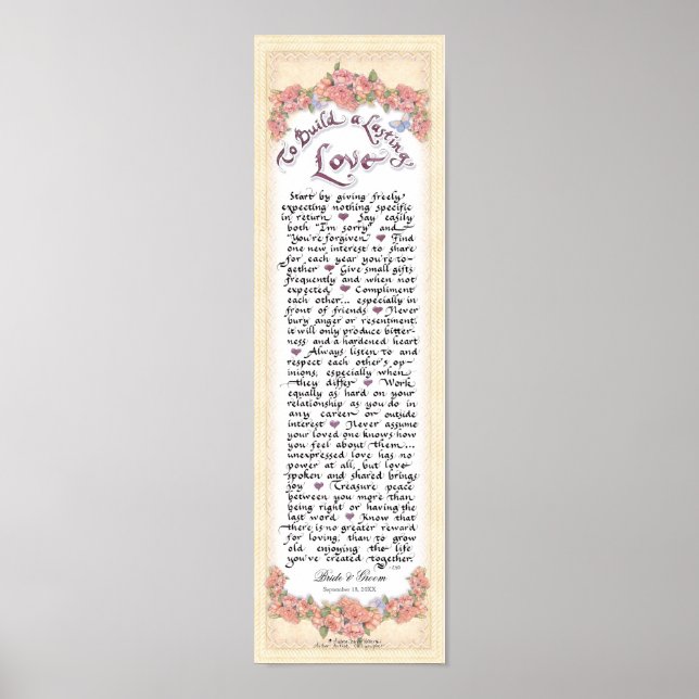 5x16.5 P240 To Build a Lasting Love Original Poem Poster (Front)