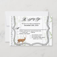 5x3.5 R.S.V.P. Card Woodland Deer Doe Buck Hunting