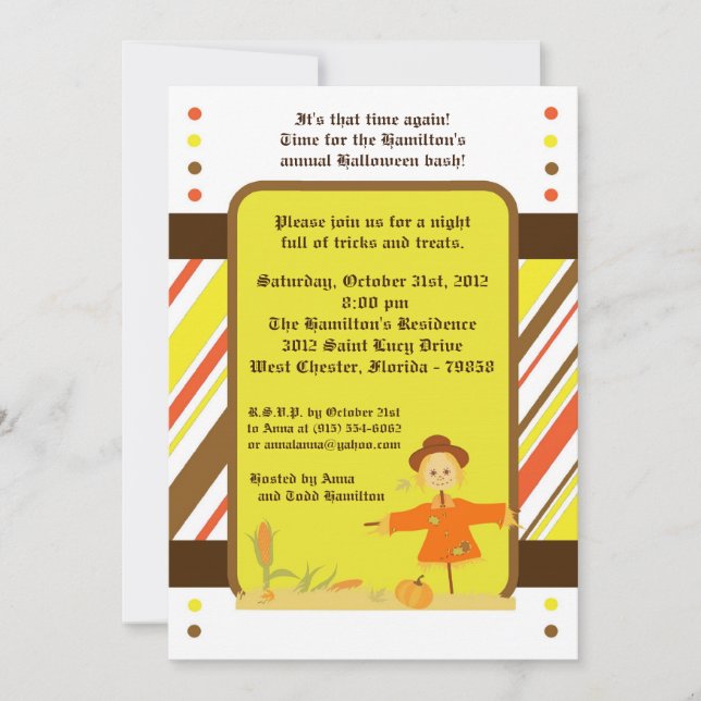 5x5 Autumn Halloween Party Invitation (Front)